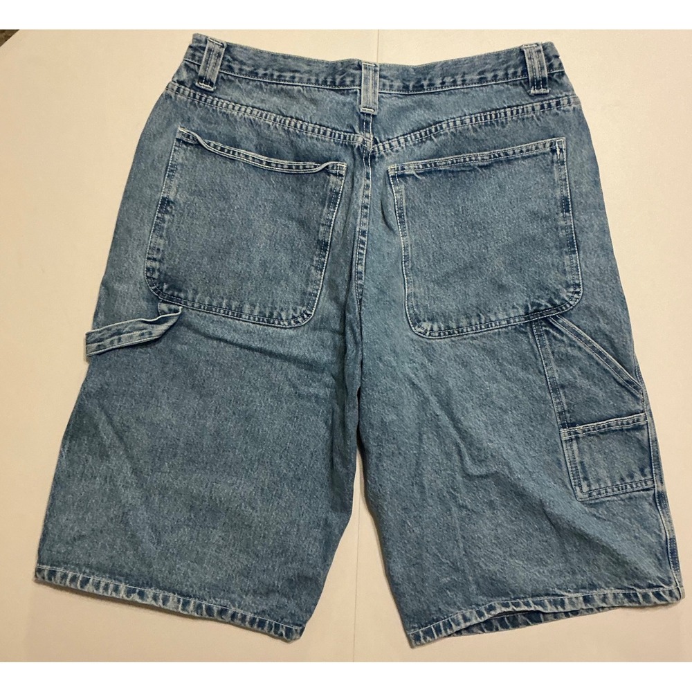 VTG Y2K Baggy Carpenter Jorts Mens 35 Long Blue Workwear Streetwear Gorpcore